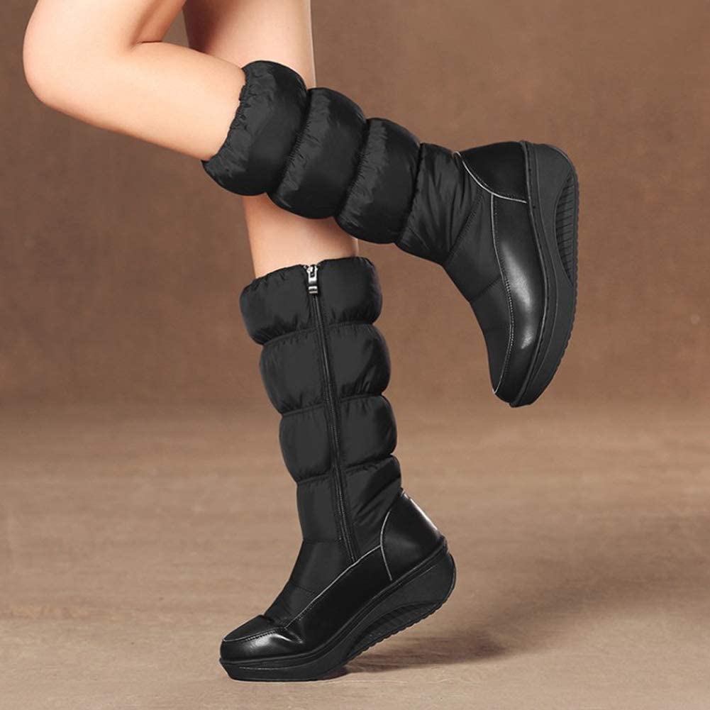 Women's Winter Snow Boots Mid-Calf Warm Boots Waterproof Wedge Comfort