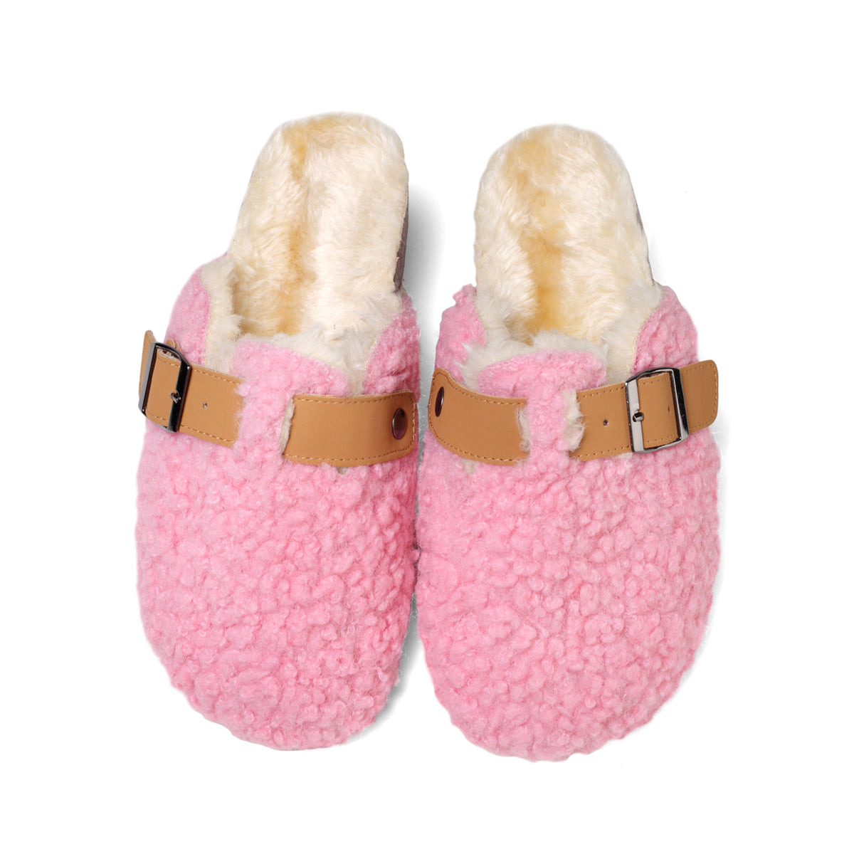 Women's Plush Warm House Slippers Memory Foam Cork Clogs
