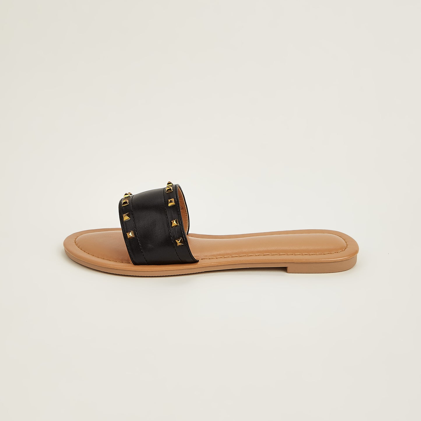 Flat Slide Sandals for Women Dressy Summer Studded Slip On Sandals