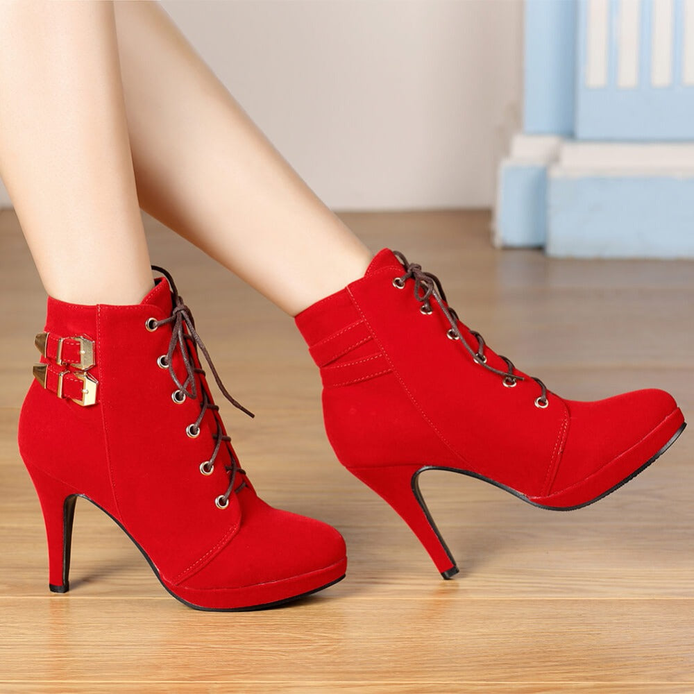 Lace Up Ankle Boots - Xmas Style